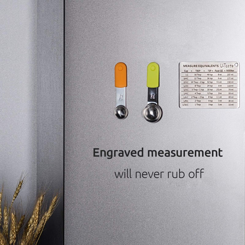 U-Taste Professional Measurement Conversion Chart Refrigerator Magnet in 18/8 Stainless Steel, Conversions for Cups, Tablespoons, Teaspoons, Fluid Oz and Milliliters - Image 5